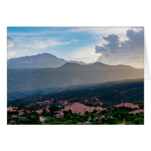 Hazy Pikes Peak Sunset Greeting Card