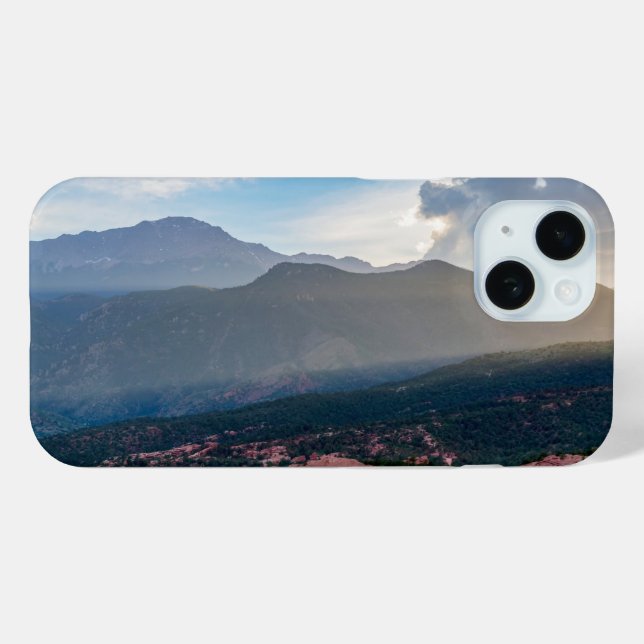 Hazy Pikes Peak Sunset iPhone Case (Back (Horizontal))