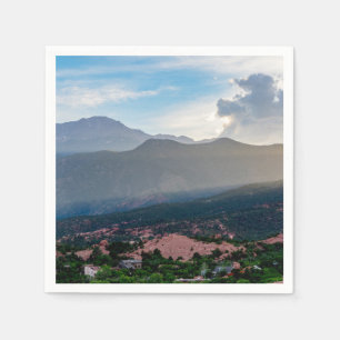 Hazy Pikes Peak Sunset Paper Napkin