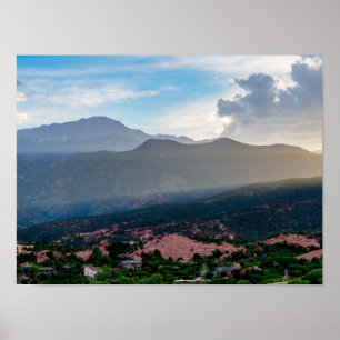 Hazy Pikes Peak Sunset Poster