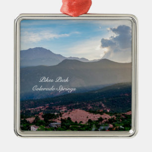 Hazy Pikes Peak Sunset Premium Ornament
