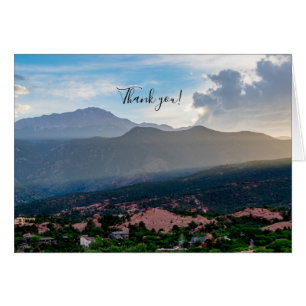 Hazy Pikes Peak Sunset Thank You Card
