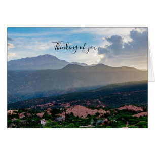 Hazy Pikes Peak Sunset Thinking Of You Card