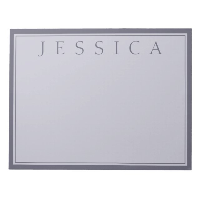 Hazy Purple & Lavender Grey | Your Name Notepad (Front)