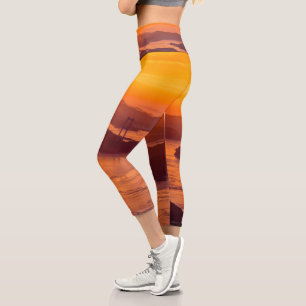 Hazy sunset on Kurushima Kaikyo Bridge and Kurushi Capri Leggings