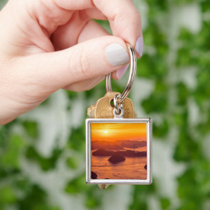 Hazy sunset on Kurushima Kaikyo Bridge and Kurushi Key Ring