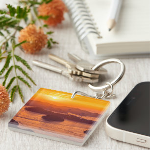 Hazy sunset on Kurushima Kaikyo Bridge and Kurushi Key Ring