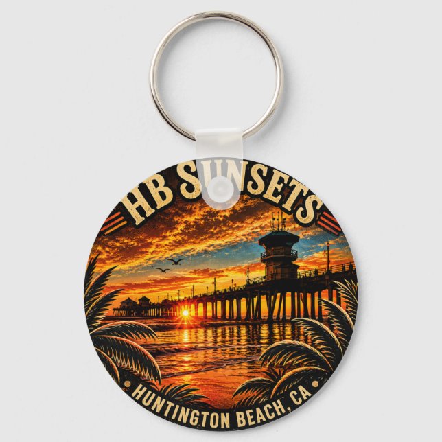 HB Sunsets Keychain - Huntington Beach, Ca (Front)