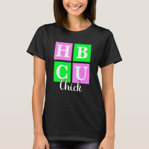 HBCU Chick Pink and Green Blocks Love T-Shirt
