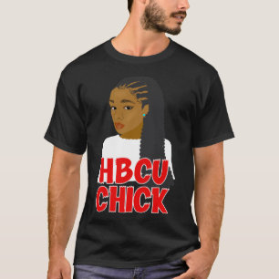 HBCU Chick Red and White Braids Grad or Student T-Shirt