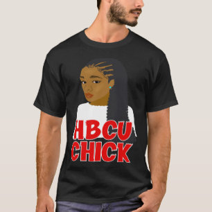 HBCU Chick Red and White Braids Grad or Student T-Shirt