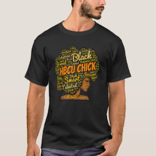 HBCU Chick Words in Afro T-Shirt