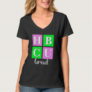 HBCU Grad Pink and Green Blocks Love T-Shirt