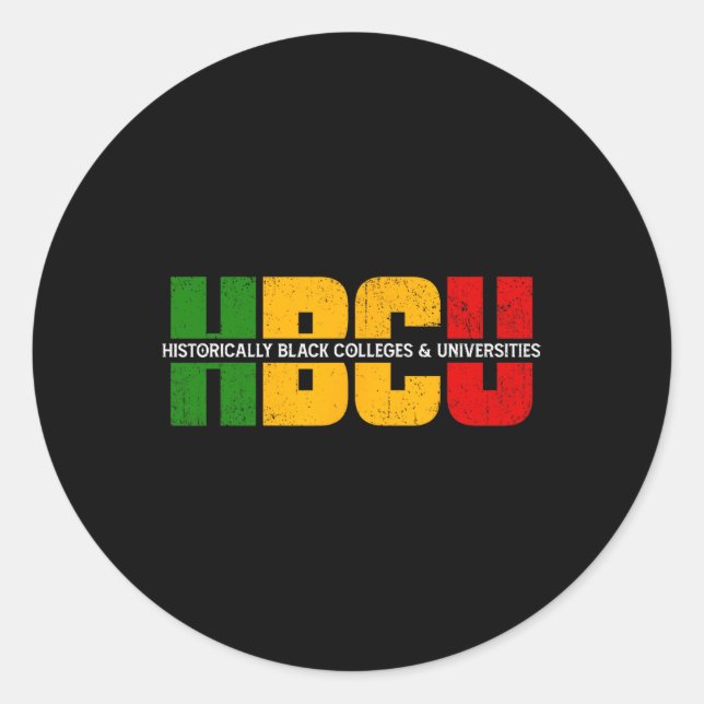 Hbcu Historically Black Colleges Universities Grad Classic Round Sticker (Front)