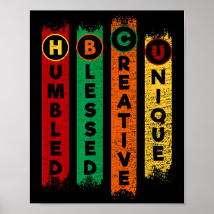 Hbcu Humbled Blessed Creative Unique Black College Poster