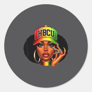Hbcu Melanin Afro Black Women African Black Histor Classic Round Sticker