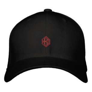 HBD Front and Back Printed Black Flexfit Wool-Hat Embroidered Hat