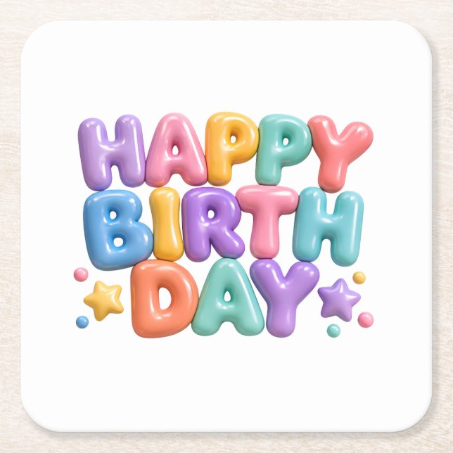 HBD SQUARE PAPER COASTER (Front)