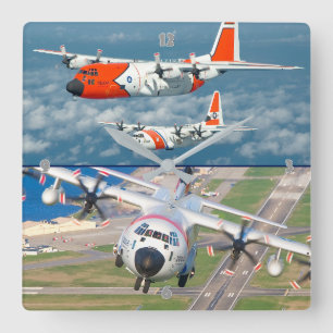 HC-130 HERCULES SQUARE WALL CLOCK