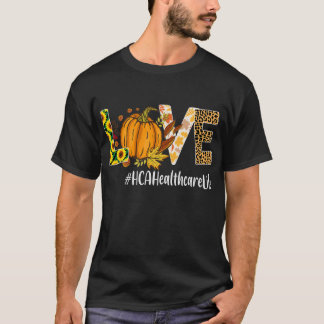 HCA Healthcare Love Fall Pumpkin leopard T-Shirt