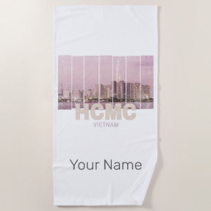 HCMC Saigon (Ho-Chi-Minh-City) Skyline Vietnam Beach Towel