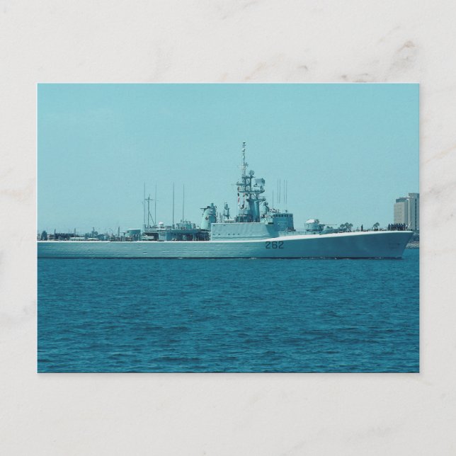 HCMS Saskatchewan", Canadian Navy destroyer escort Postcard (Front)