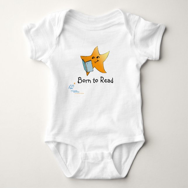 HCPL Born to Read Baby Bodysuit (Front)