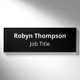 HD Acrylic Professional Name Tag Magnetic Black
