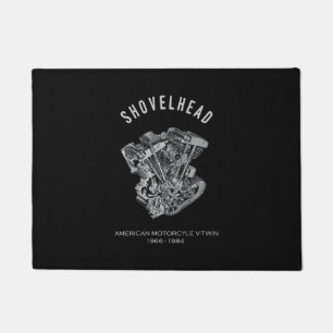 HD Motorcycle Vtwin Shovelhead Engine Drawing Bike Doormat