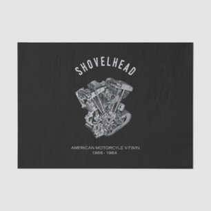 HD Motorcycle Vtwin Shovelhead Engine Drawing Bike Tissue Paper