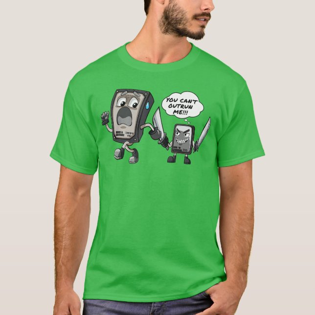 HDD VS SSD Gaming and Computer Funny Novelty frien T-Shirt (Front)