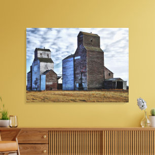 HDR Autumn Prairie Sentinels Stretch Canvas Print