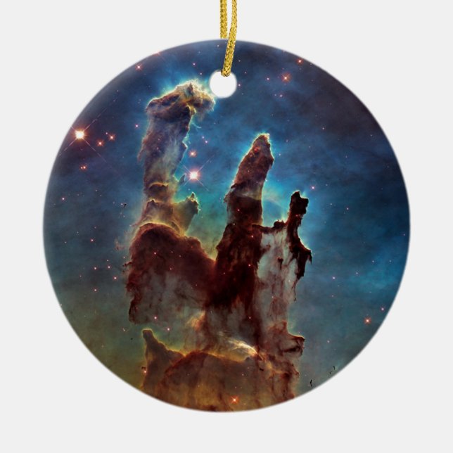 HDR Eagle Nebula Pillars of Creation Ceramic Tree Decoration (Front)