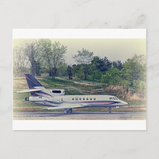 HDRBlackTailPlaneRedStripesOnRunway-.jpg Postcard (Front)