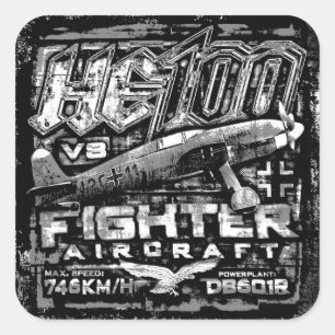 He 100 V8 Square Sticker