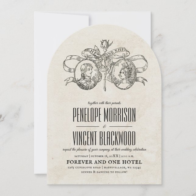 He and She Wedding Invitation (Front)