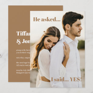 He Asked I Said Yes Engagement Party Invitation