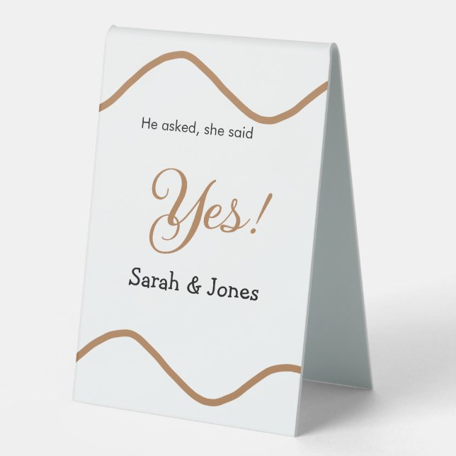 He asked she said yes engagement simple minimal  (Front)