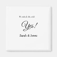He asked she said yes engagement simple minimal