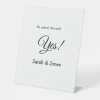 He asked she said yes engagement simple minimal