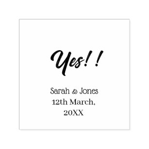 He asked she said yes engagement simple purple bol self-inking stamp