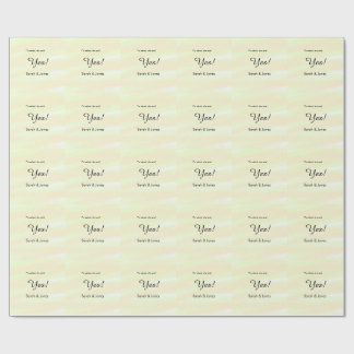 He asked she said yes engagement yellow pastel  wrapping paper