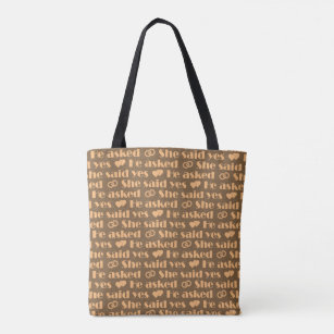 He Asked She Said Yes Party Gift Tote Bag