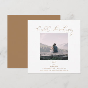 He asked she said yes Photo Script Gold Save The Date