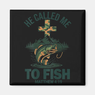 He called to fish camo bass fishing christian magnet