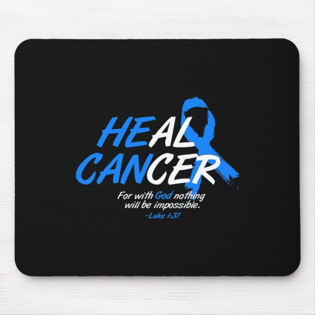 He Can Heal Cancer Alopecia Awareness Month Gift B Mouse Mat (Front)