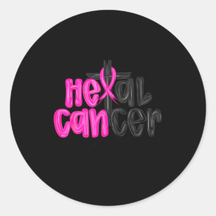 He Can Heal Cancer Believe God Christian Breast Ca Classic Round Sticker