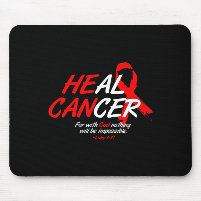 He Can Heal Cancer Blood Cancer Awareness Gift Red Mouse Mat (Front)