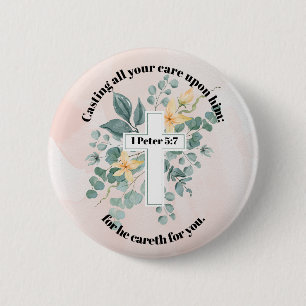 He Cares for You 6 Cm Round Badge