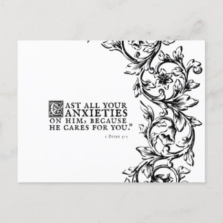 He Cares For You Bible Quote Postcard